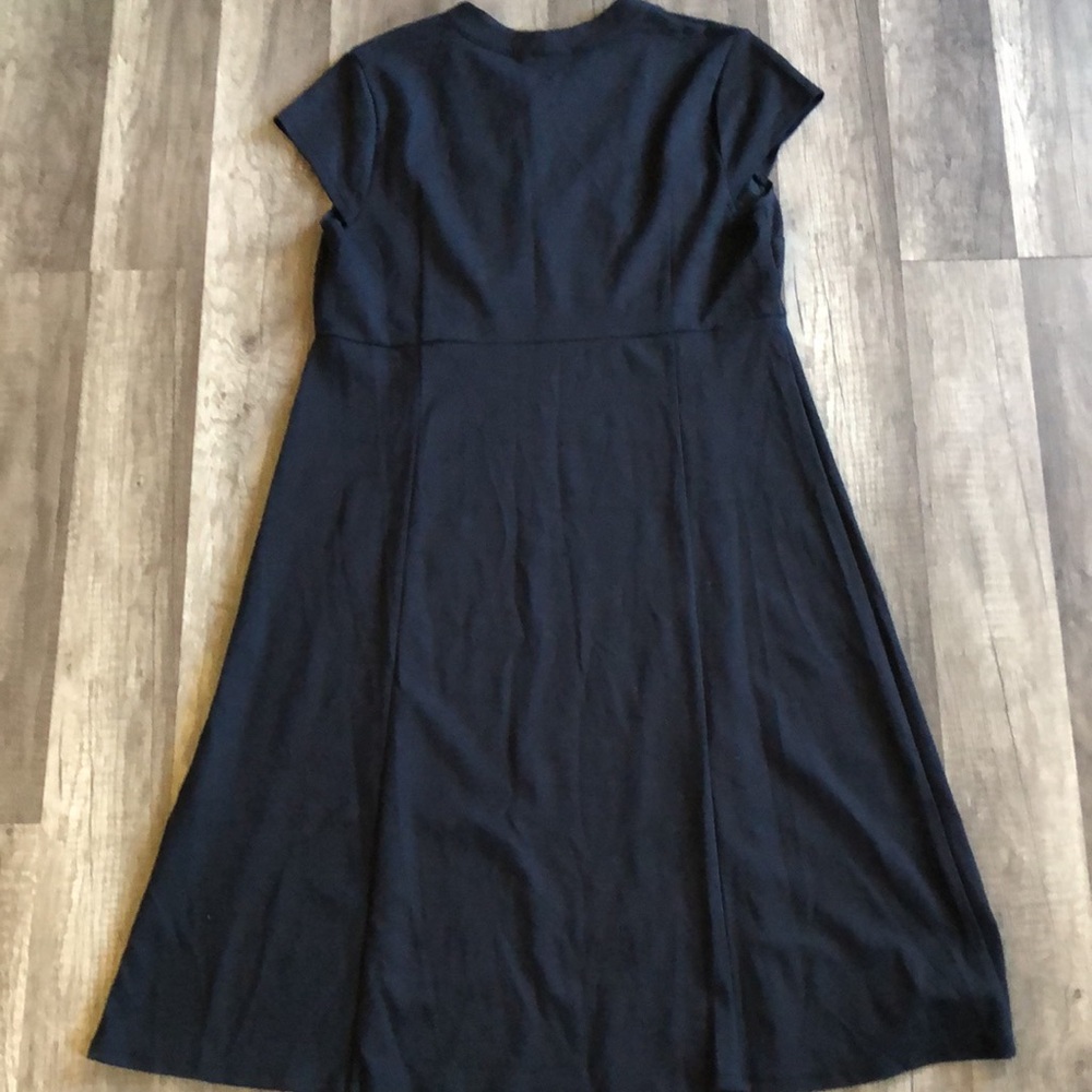 J. Jill Black Cap Sleeve V Neck Rayon Dress Small Petite NEW - Picture 8 of 9